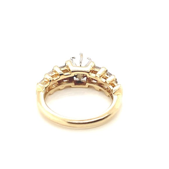 Diamond 14K Yellow and White Gold Engagement Ring Setting 0.36 CTW - Picture 3 of 4